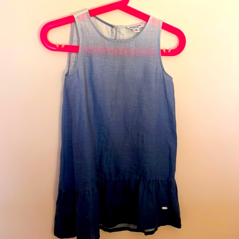 Blue linen dress